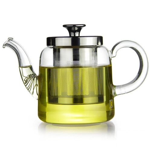 Heat resistant glass teapot, rustic style copper handle glass teapot, flower tea teapot, soaking tea