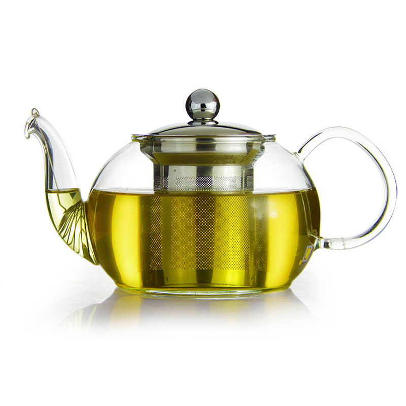 Glass Teapot Classic Stainless Steel Filter Heat Resistant Glass Flower Tea Pot Teapot CK-001LA