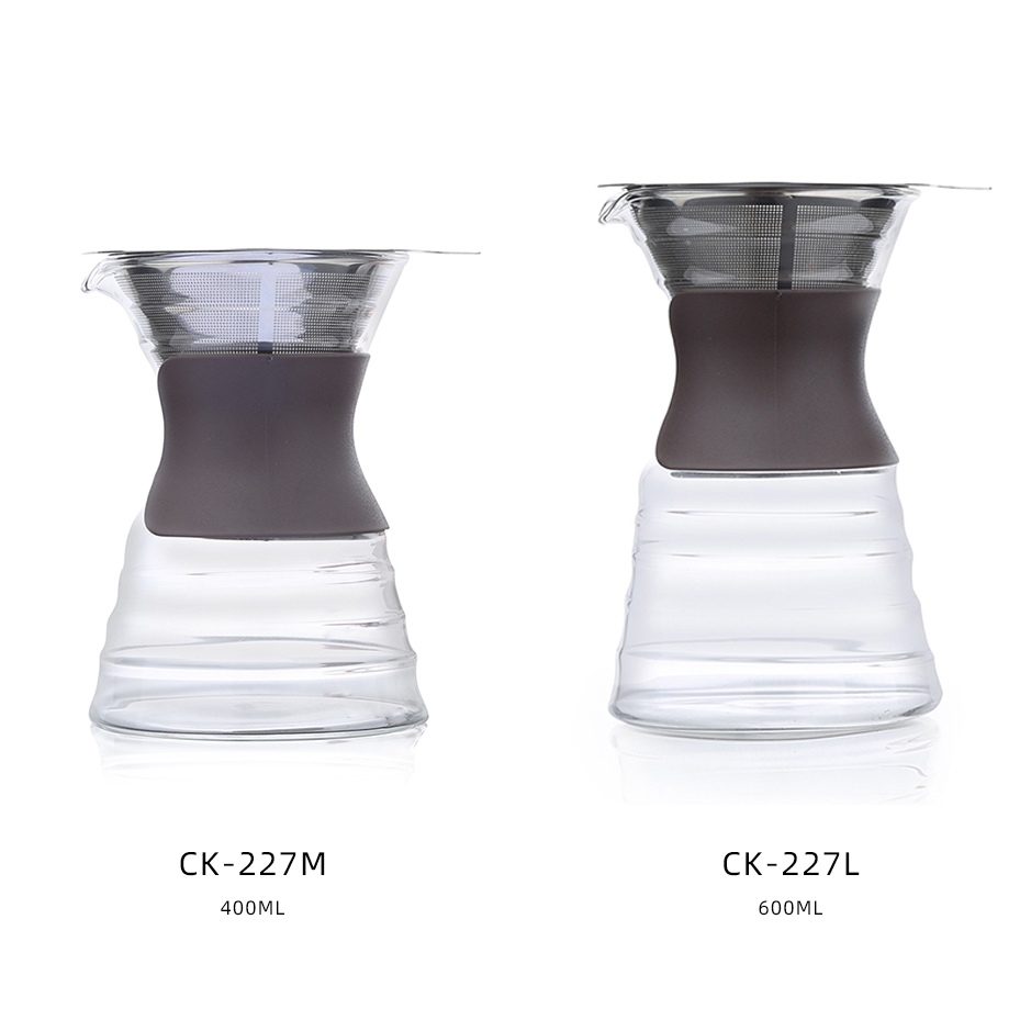 Glass coffee pot, 200 female 304 material double-layer stainless steel filter drip coffee pot CK-227