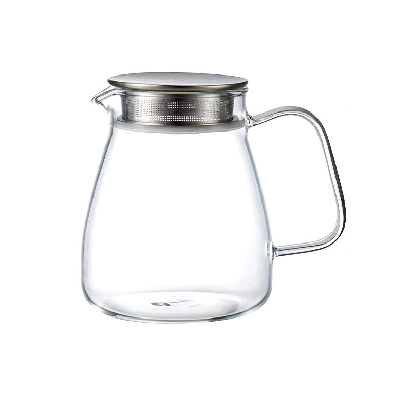 Chikao Glass Kettle, High Borosilicate Heat-Resistant Glass Teapot, Stainless Steel Lid Coffee Pot, 